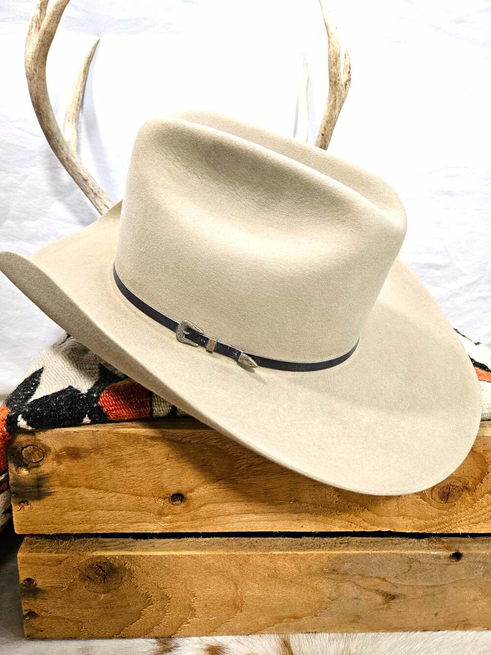 Stetson 6X Rancher Silverbelly Fur Felt Cowboy Hat Size 7.5 60cm Western USA